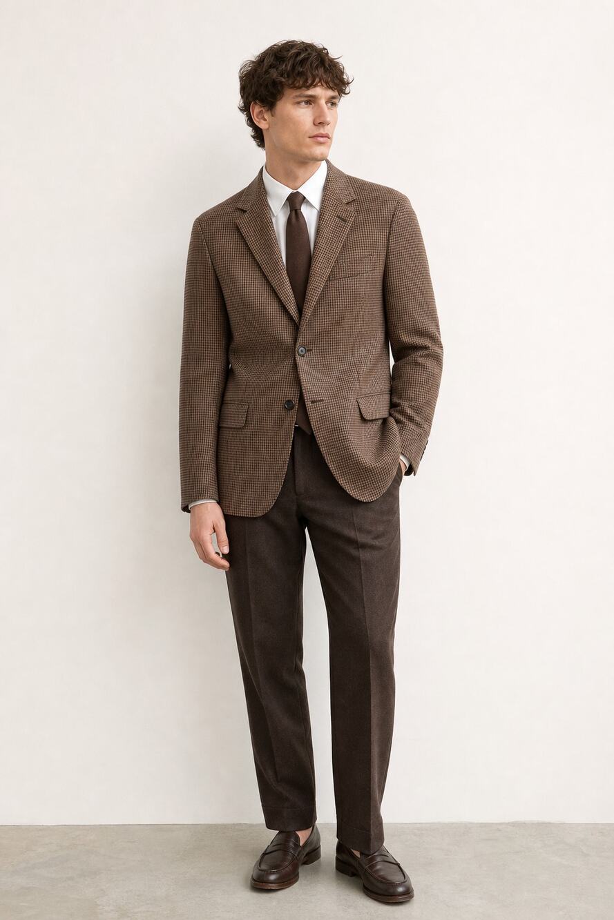 Pronto Uomo Platinum Brown Wool Blazer 42 Long - Picture 1 of 8